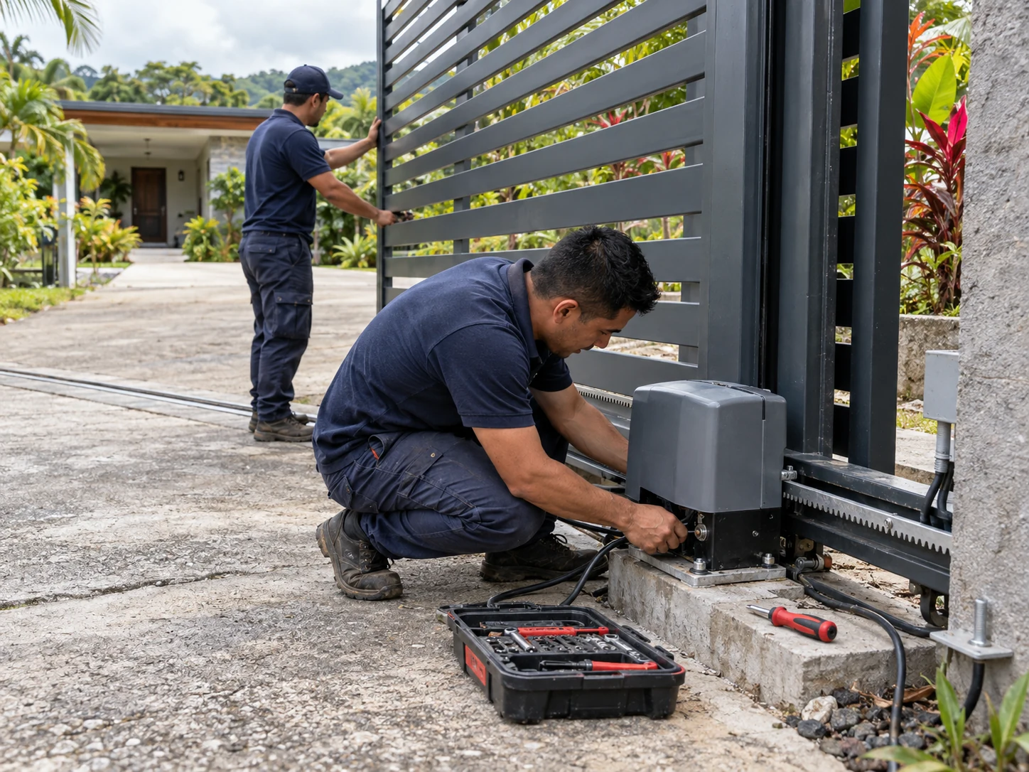 Instalación y ajuste de automatización para portón corredizo