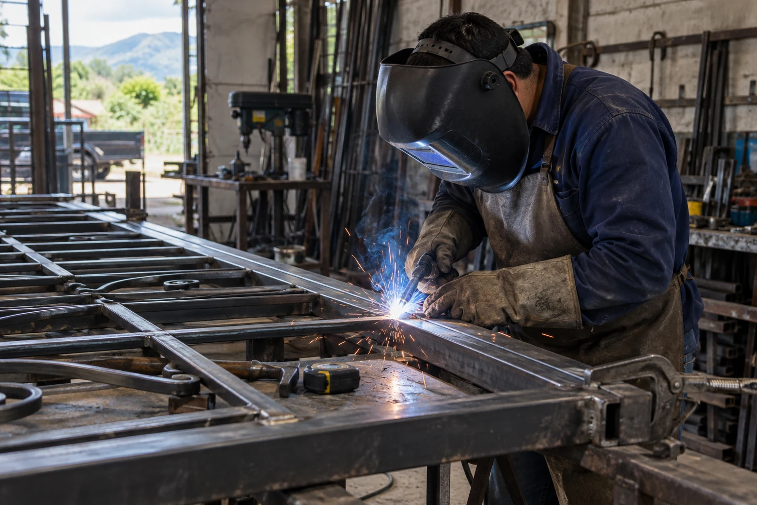 Fabricación y soldadura de un portón metálico a medida